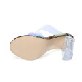 wholesale clear block high heel lady fashion jelly sandals summer shoes for women